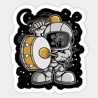 Astronaut Drummer Cosmos ATOM Coin To The Moon Crypto Token Cryptocurrency Blockchain Wallet Birthday Gift For Men Women Kids Sticker